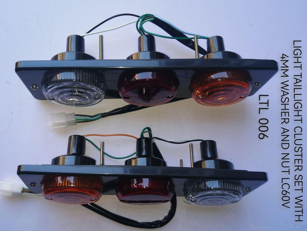 Light Taillight Cluster set with 4mm Washer and Nut {7M2F01} (Brake; Reverse; Indicator) LC60V 95-075