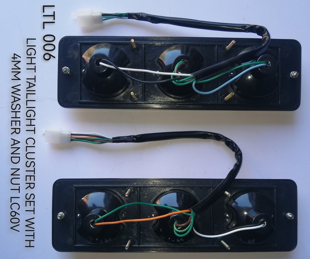 Light Taillight Cluster set with 4mm Washer and Nut {7M2F01} (Brake; Reverse; Indicator) LC60V 95-075