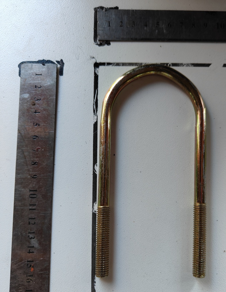 U-Bolt 160mm x 80mm x 10mm with 2 Locknuts