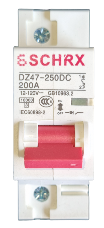Circuit Breaker DZ47-250DC 1P 200A (12-120V)