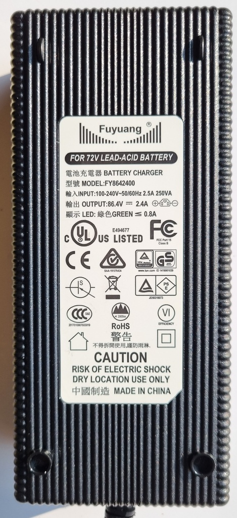 Charger L-A 72v 2.4A FY8642400