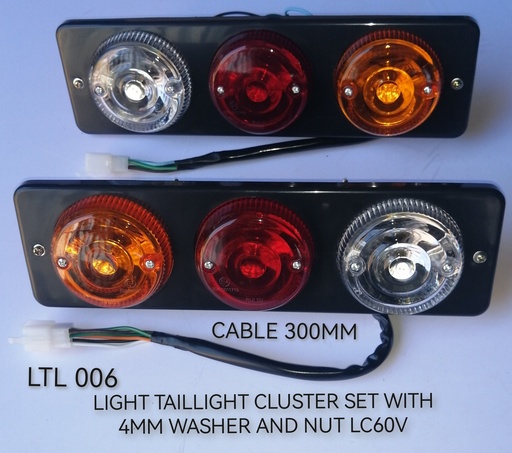 [LTL 006] Light Taillight Cluster R with 4mm Washer and Nut {7M2F01} (Brake; Reverse; Indicator) LC60V 95-075
