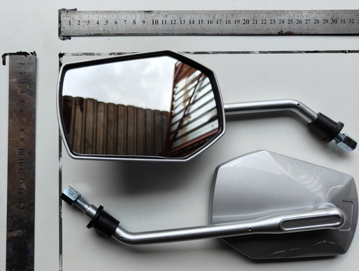 [MRS 022] Mirror Set Silver 10mm Nut Squarish
