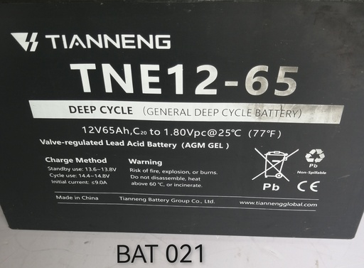 [BAT 021] Battery L-A 12v 65AH