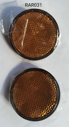 [RAR 031] Amber Round Reflector with Nut 2P (JG)