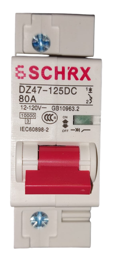 [CIR 013] Circuit Breaker DZ47-125DC 1P 80A (12V-120V)